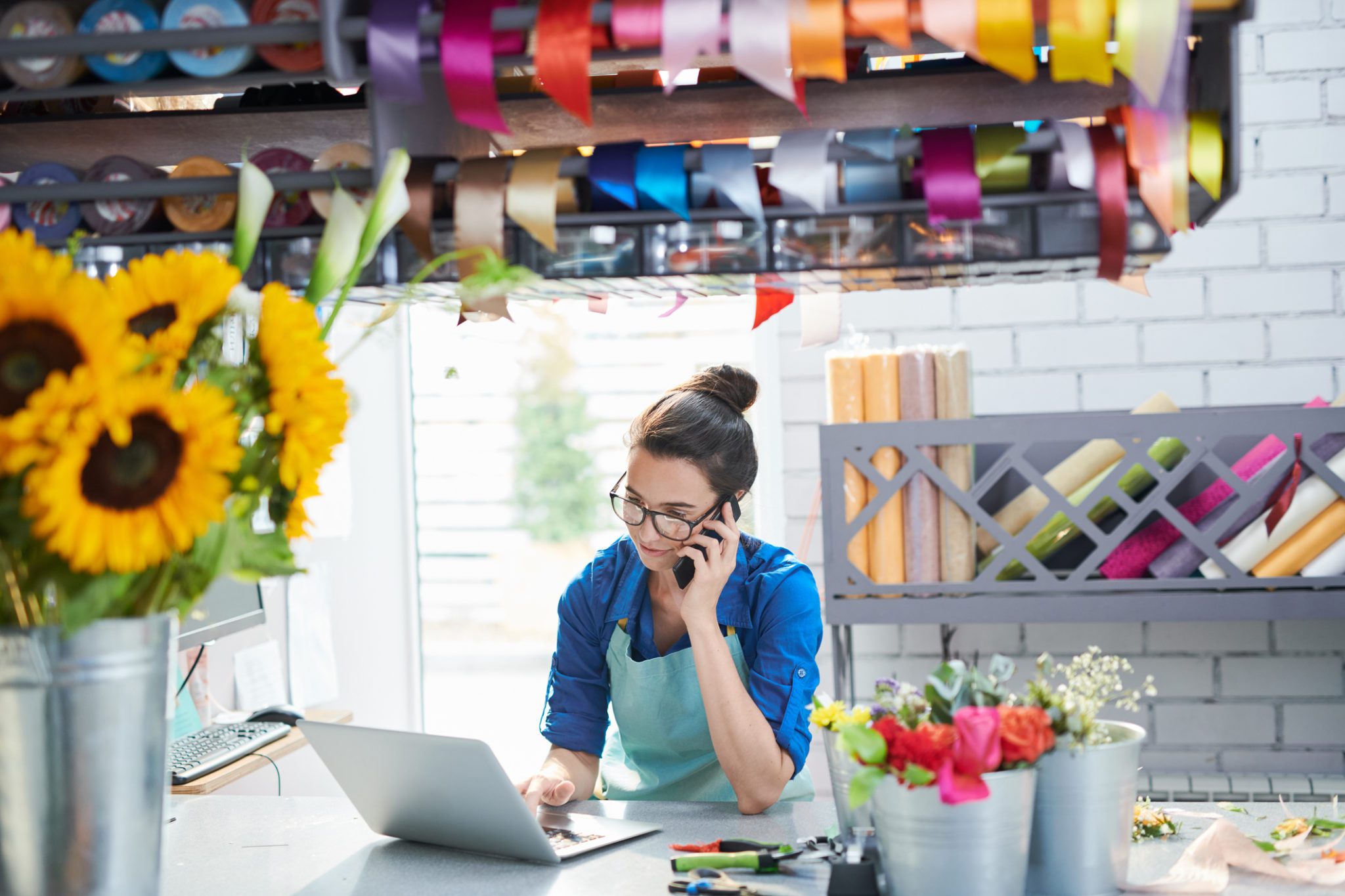 A small business selling her flowers via her own website, NOT an online marketplace