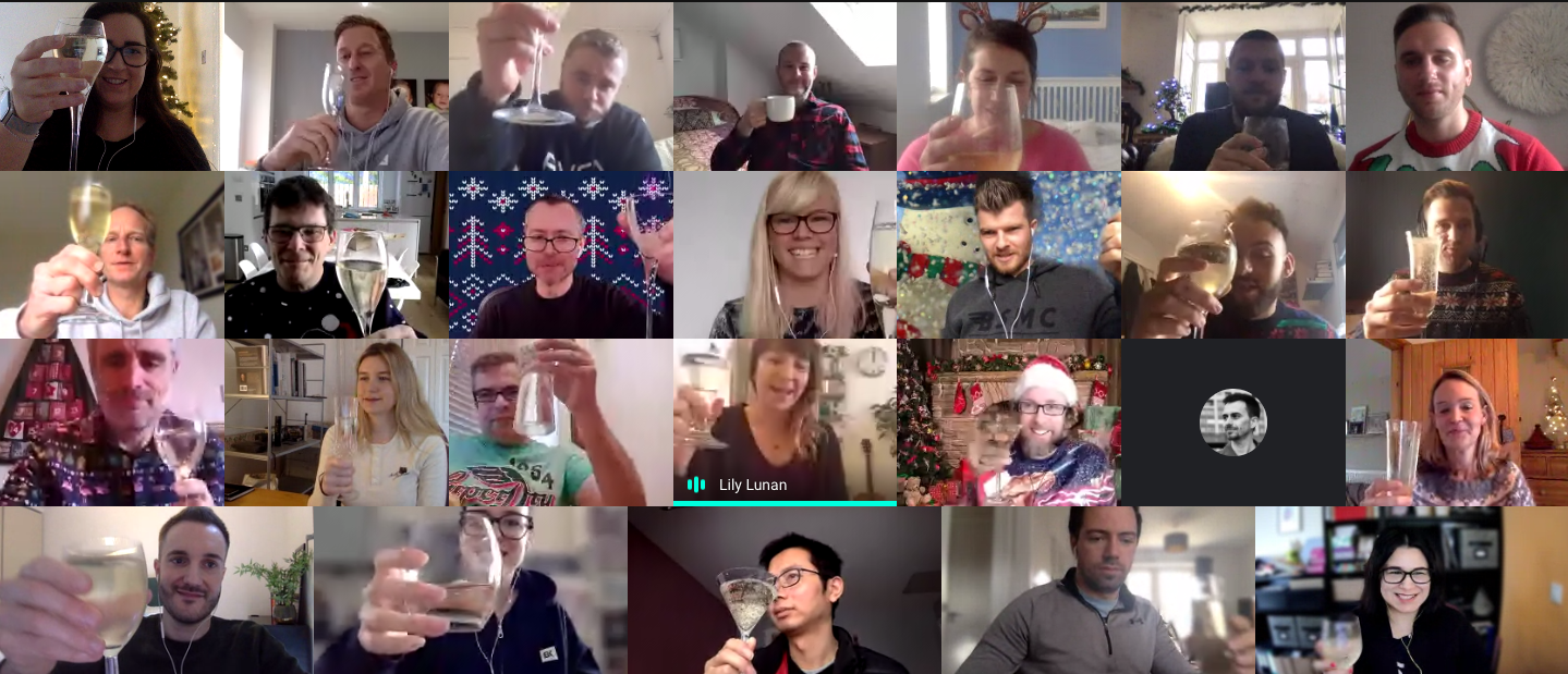 A screenshot of the BaseKit Team virtual Christmas Party