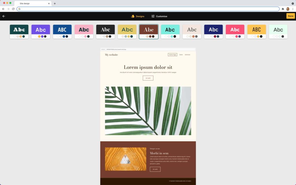 ebsite builder new content set, Nurture, UI