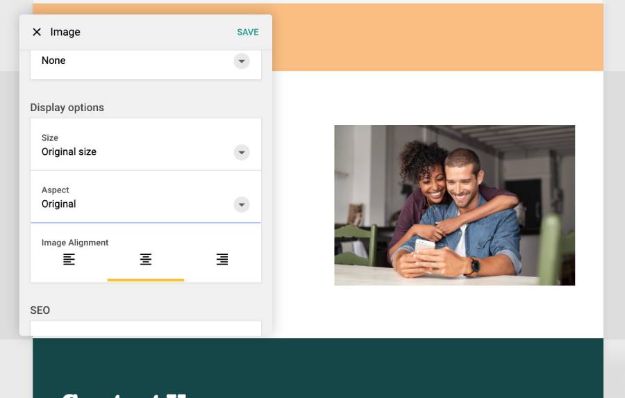 BaseKit white label website builder aspect ratio section view of UI, original