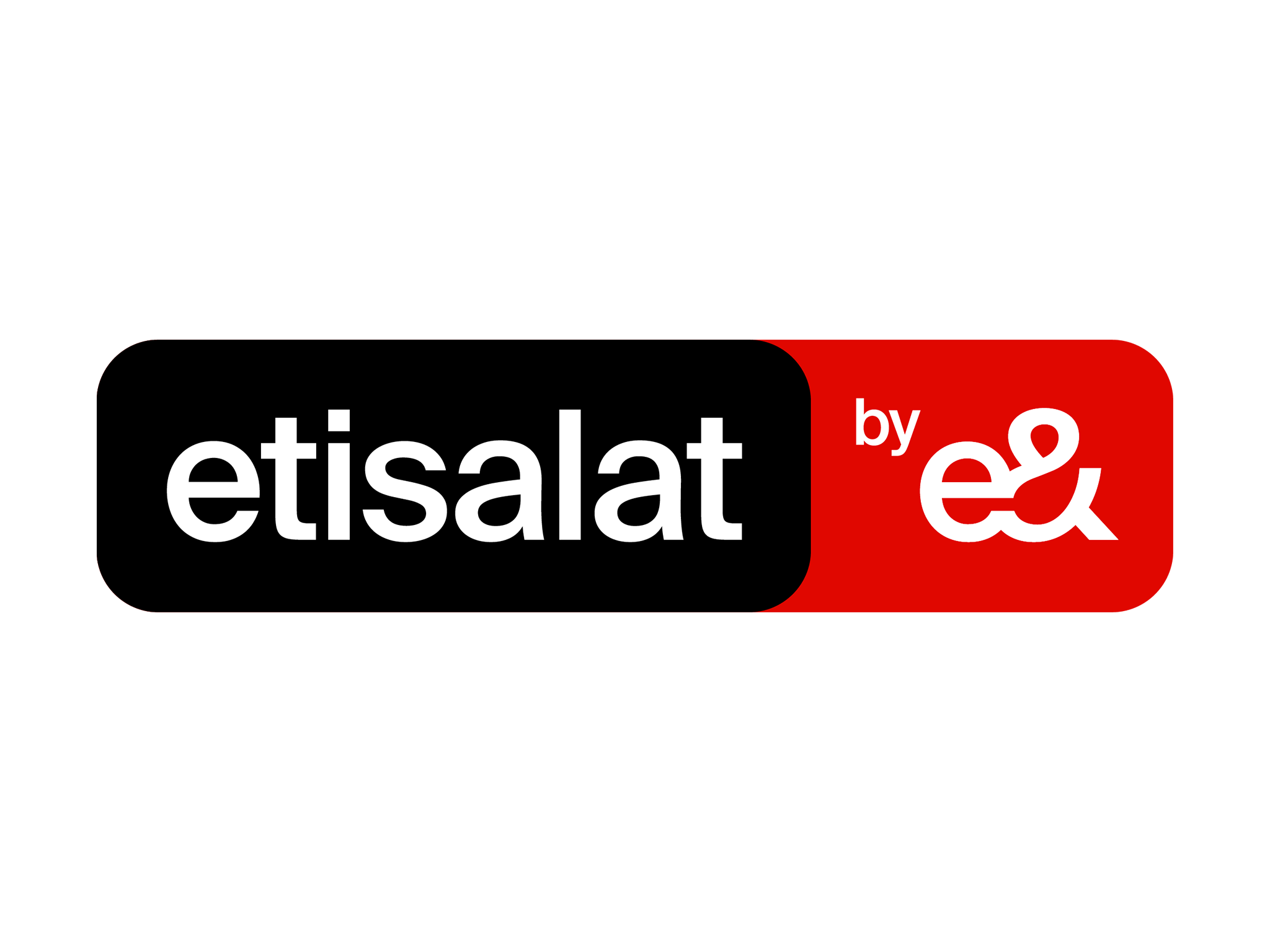 Black and red Etisalat by e& logo